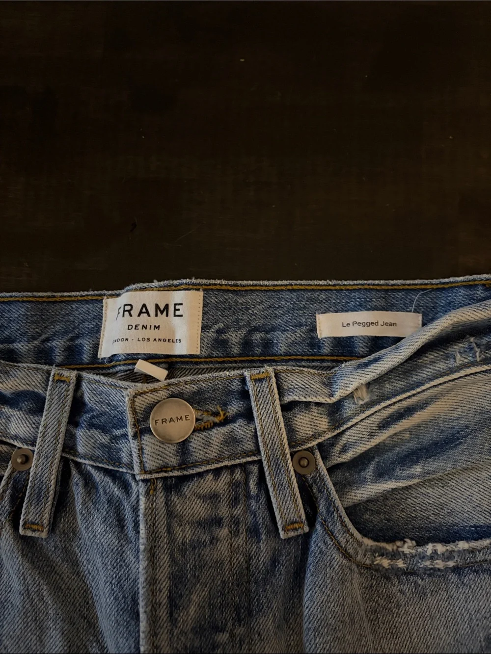 Frame Light Wash Aldine Le Pegged Jeans Size 24 Classic Rigid Denim
